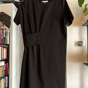 OAK + FORT Black Short Sleeve Geometrical Dress